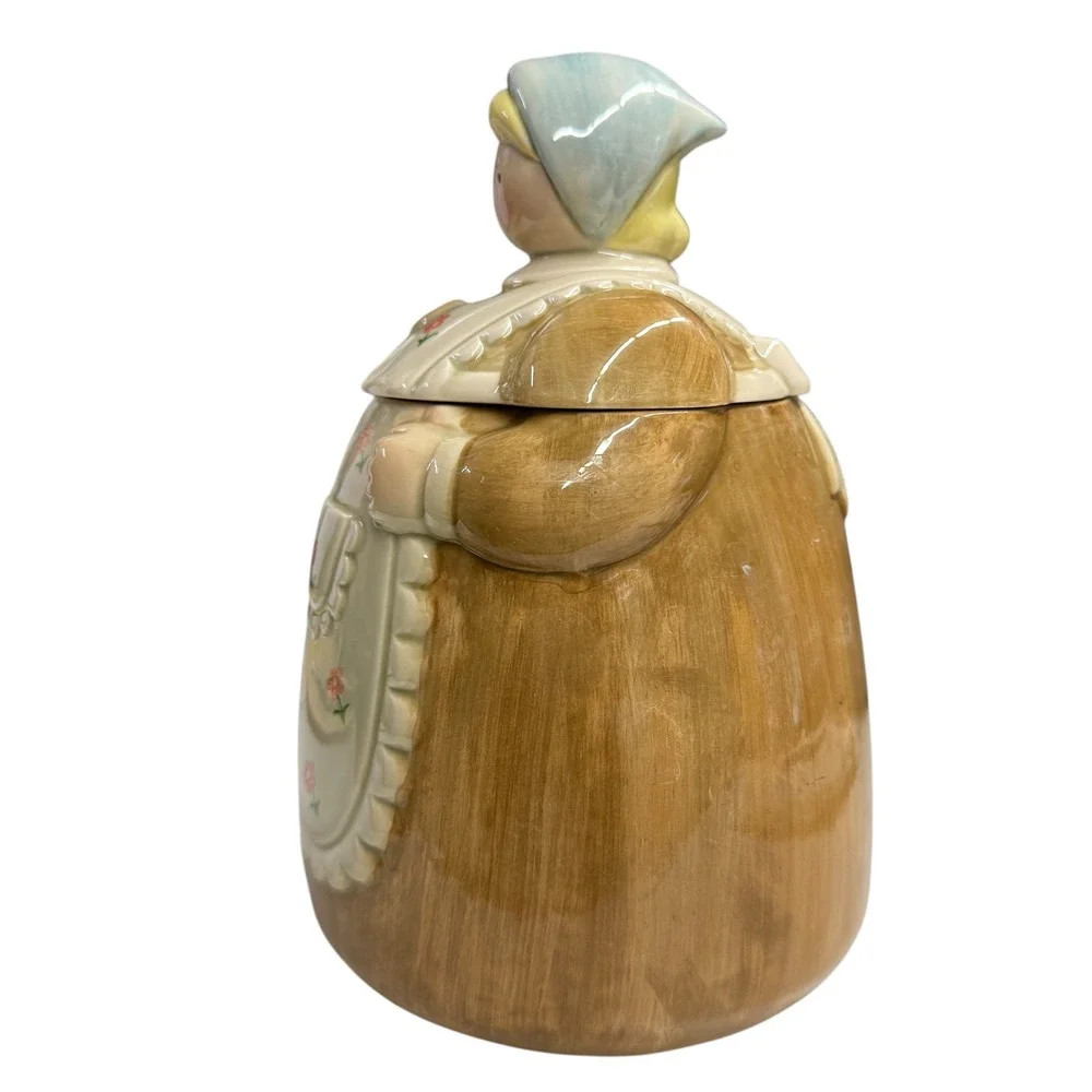 Otagiri Cookie Jar Grandmother Prairie Woman Brown Cream Good‎ Vintage